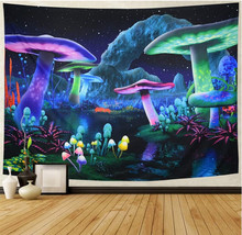 Psychedelic Mushroom Tapestry Night Sky Wall Tapestry for Room(H59.1×W78.7) - £14.81 GBP