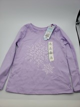 Cat &amp; Jack 4T Purple Long Sleeve Winter Snowflake T-Shirt Brand New with... - $8.90