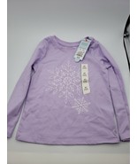 Cat &amp; Jack 4T Purple Long Sleeve Winter Snowflake T-Shirt Brand New with... - £7.00 GBP