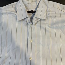 Murano Large Blue Striped Long Sleeve Button Up Shirt - £11.76 GBP