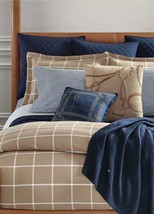 Ralph Lauren Modern Equestrian Windowpane Cream 3pc King Duvet Nip - £367.38 GBP