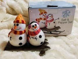 Boston Warehouse Snowmen ￼Salt And Pepper Shakers In Box ￼Christmas - £9.45 GBP