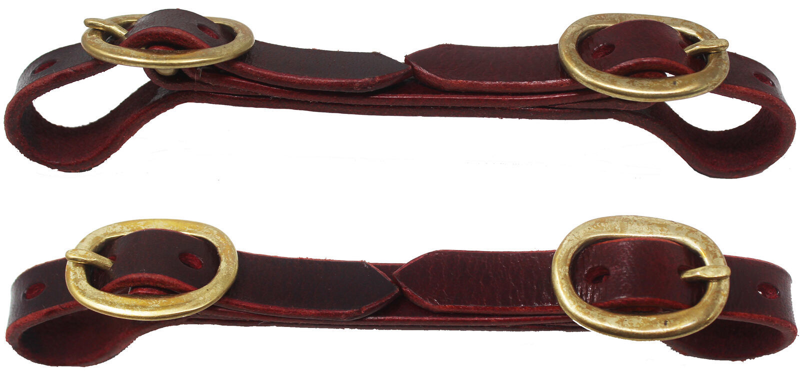 Horse Western Flat Leather Curb Strap Brass 403RT01 - $14.99