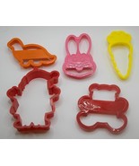 WILTON PLASTIC COOKIE CUTTERS LOT OF 5 EASTER BUNNY CARROT SANTA DINO TE... - €8,58 EUR