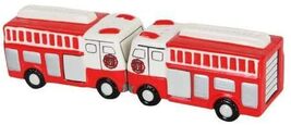 Ebros 3.25&quot;L Double Fireman Trucks Magnetic Salt &amp; Pepper Shakers - $310.54 MXN