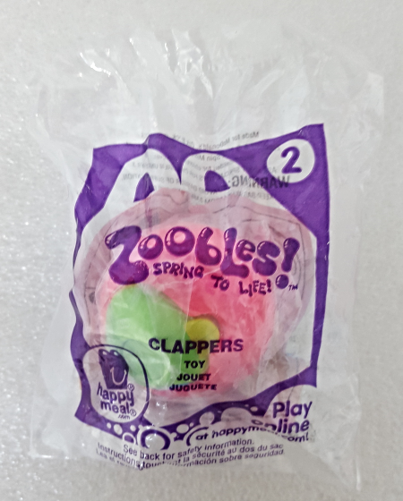 McDonalds 2012 Zoobles Spring To Life No 2 Clappers Childs Happy Meal Toy - $4.99