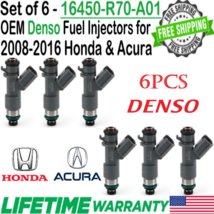 OEM Denso x6 Fuel Injectors for 2008, 09, 10, 11, 12, 13, 2014 Acura TL 3.5L V6 - £81.48 GBP