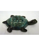 Blue Mountain Pottery BMP Mini Green Brown Glaze Turtle Figurine 5-1/2&quot; ... - £13.36 GBP