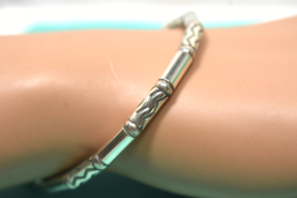 Tiffany &amp; Co Zig Zag Aztec Bead Bracelet Sterling Silver 7.5&quot;  Vintage G... - $337.24