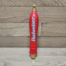 Budweiser Beer Tap Handle Red Gold Color Trim 7” Tall Barware - $14.46