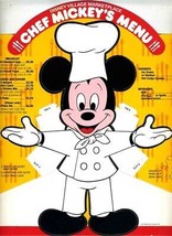 Chef Mickey&#39;s Menu Disney Village Marketplace Punch Out Wrist Puppet Toy  - $31.64