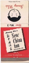 Matchbook Cover Jimmy Wu&#39;s New China Inn Baltimore Maryland - £3.04 GBP