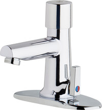 NEW Chicago Faucets 3502-4E2805ABCP Chrome Plated Deck-Mounted Bathroom Faucet - £162.09 GBP