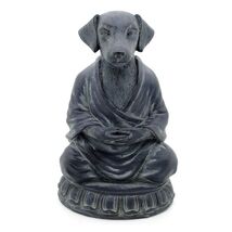 MEDITATING DOG STATUE 6" Zen Buddha Puppy GOOD QUALITY Resin Figurine Me... - $20.66