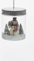 Kurt S. Adler Snowman In Mason Jar w/ Trees &amp; Snow Christmas Tree Ornament - £10.27 GBP