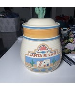 &quot;Sante Fe Cafe&quot; Cookie Jar W/  Cactus Lid Treasure Craft USA Stamp On Bo... - $42.07 CAD