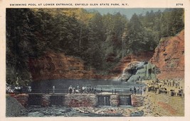 Enfield Glen State Park New York~Swimming POOL-LOWER Entrance~Santway Postcard - £5.00 GBP