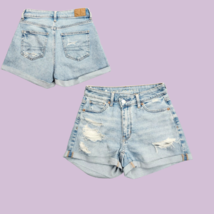 American Eagle Outfitters Stretch Crossover Denim Mom Shorts 00 - $19.92