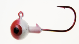 Luck-E-Strike Crappie Magic Round Jig Heads, Red White, 1/16 oz., Pack of 8 - £6.96 GBP