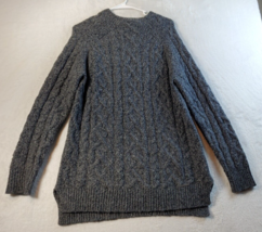Michael Kors Sweater Mens Medium Gray Knit Long Raglan Sleeve Round Neck... - £17.83 GBP