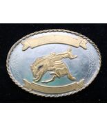 Vtg Western Cowboy Bucking Bronco Horse Belt Buckle Rodeo Trophy Nickel ... - €34,27 EUR