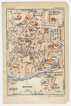 1930 Original Vintage City Map Of Beauvais / Boway / France - £13.45 GBP