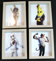 Fortnite Characters 4 Framed Prints Peely Banana Marshmello Meowscles Cat Midas - £78.84 GBP