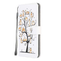 Anymob iPhone Case White Tree Cat Leather Flip Wallet Cartoon Stand Phone Cases  - £23.09 GBP