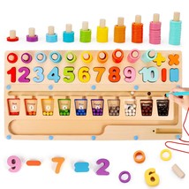 3 In 1 Magnetic Color And Number Maze - Wooden Montessori Shape Sorting Counting - £38.43 GBP
