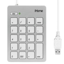 iHome Wired USB Numeric Keypad 20 Button Ambidextrous Ergonomic MacBook ... - $14.36