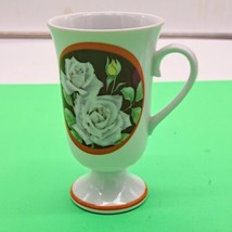 Pedestal Style Coffee Cup Floral Design 5.5 Inch Tall  - £9.45 GBP