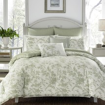 The Laura Ashley Home Natalie Sage/Off White, King Size Comforter Set Features - £196.48 GBP
