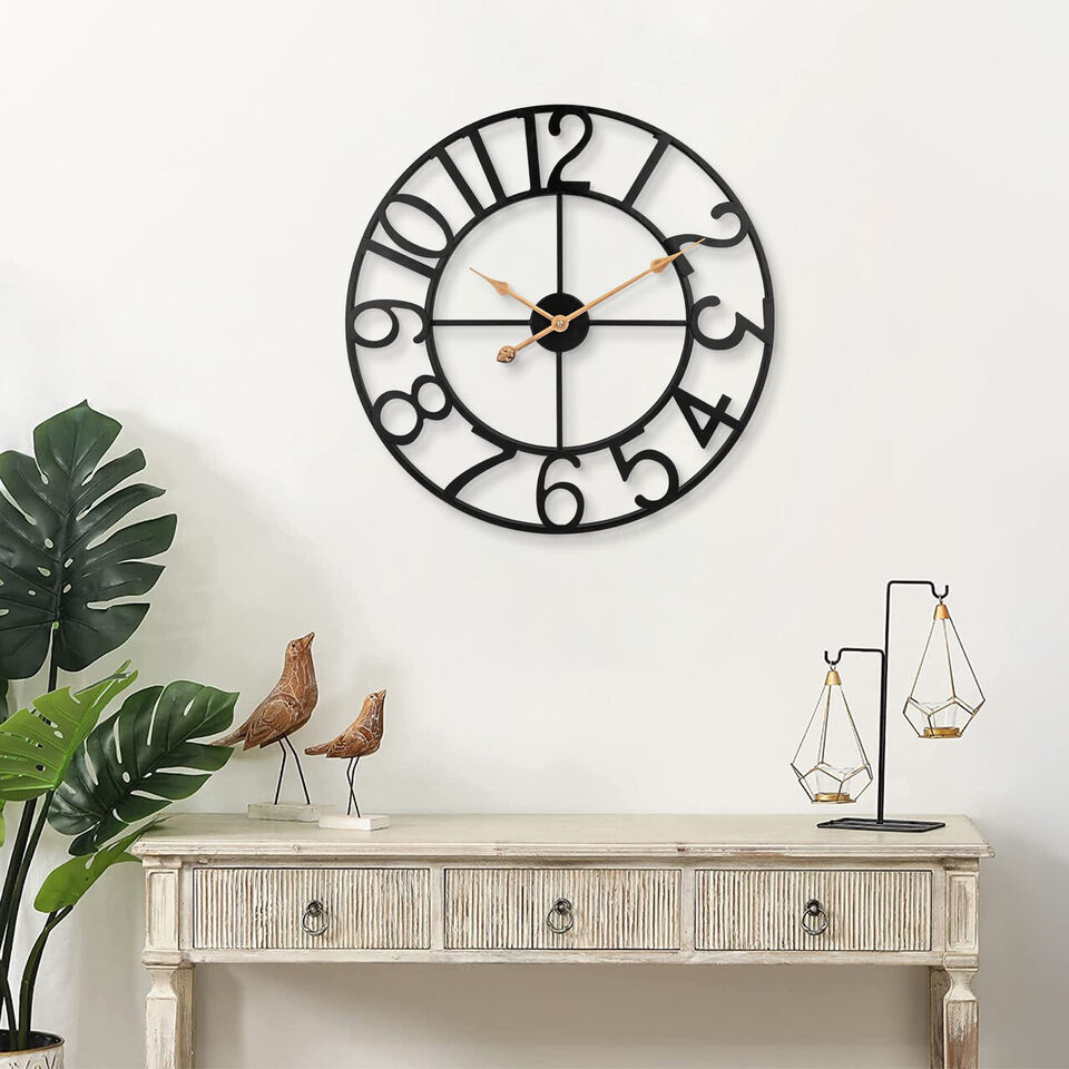 18 Inch Decorative Analog Metal Indoor Outdoor Wall Clock for Kitchen, B... - $179.97