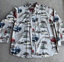 Clearwater Outfitters Long Sleeve Button Up Shirt Mens XL Truck Print Brown - £29.34 GBP