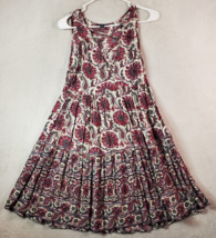 American Eagle Outfitters Dress Womens 2XS Multi Paisley Viscose Lace Up V Neck - £12.98 GBP