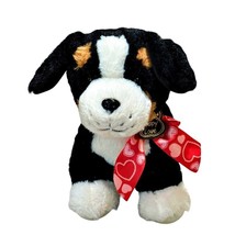 Walmart Bernese Mountain Dog Plush Stuffed Animal Puppy Love Hearts Bow 12 Inch - £10.91 GBP