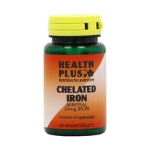 Health Plus Chelated Iron 24mg Mineral Supplement - 90 Tablets  - $15.00