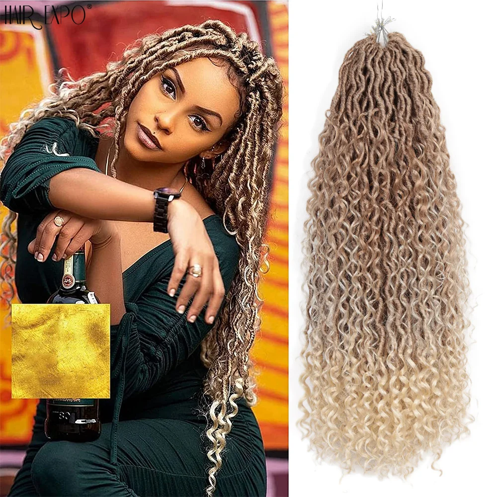 14-26&quot;Goddess Faux Locs Crochet Hair Natural Synthetic Braiding Hair Extensions - £4.27 GBP+