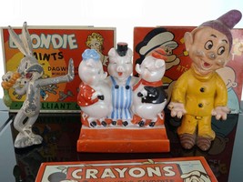 c1940 Disney Warner Brothers Lot Mickey Mouse, Blondie, Popeye, Three little pig - £337.37 GBP