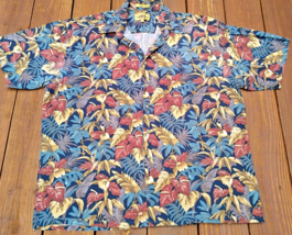 Campia Moda Camp Shirt Adult XL Palm Floral Button Up Hawaiian Short Sleeve Mens - £18.76 GBP