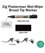 Black Liquid CHALK Marker PEN Broad 6mm Chisel TiP WetWipe ZIG POSTERMAN... - €17,70 EUR