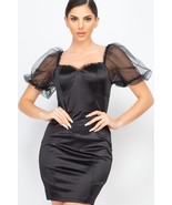 Women&#39;s Lace Sleeves Back Zipped Mini Dress - $18.71 CAD