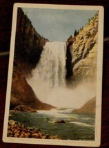 Vintage Color Tone Postcard, Great Fall From Below, 308 Feet, Yellowstone Park - £3.10 GBP