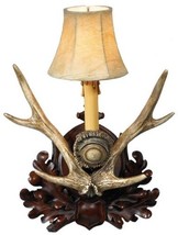 Wall Sconce MOUNTAIN Lodge Twin Antler Deer 1-Light Chocolate Ivory Brown Resin - $449.00