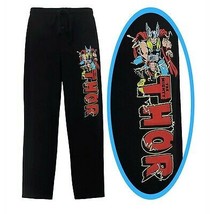 Thor Logo Jack Kirby Men&#39;s Pajama Pants Black - £15.18 GBP