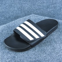 adidas Men Slide Sandals  Black Synthetic Slip On Size 10 Medium (D, M) - $21.78