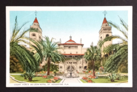 Ponce de Leon Hotel Court St Augustine Florida FL Curt Teich Postcard c1930s - £5.50 GBP