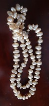 Vintage Natural White Freshwater Cultured Pearl Irregular Free Shape Necklace Fa - £59.34 GBP