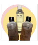 3 pack  Philosophy Gingerbread Vanilla 6oz Shampoo Shower Gel &amp; Purity H... - £23.78 GBP