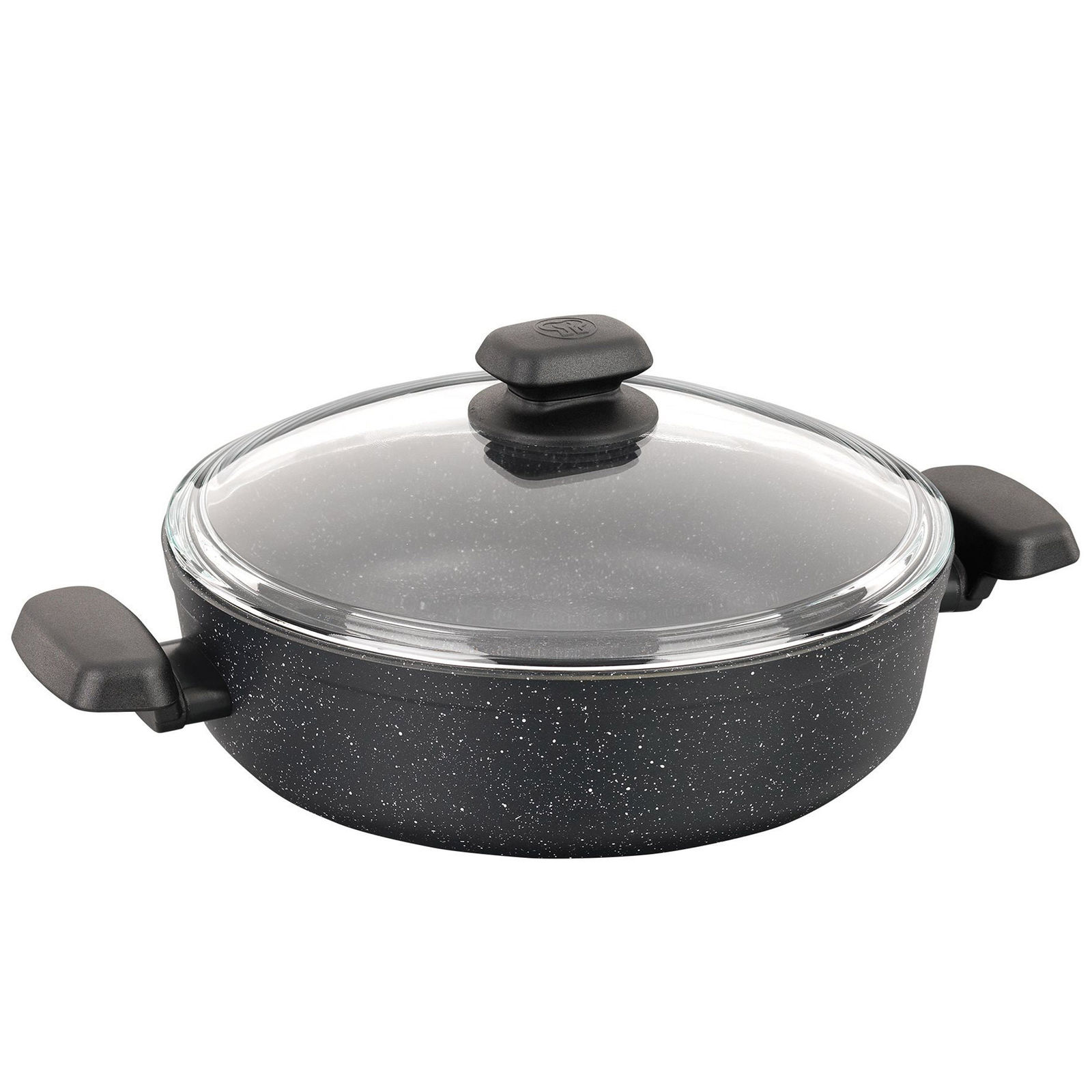 Korkmaz Ornella Non Stick 10 Inch 3.5 Liter Low Casserole with Lid in Black - $84.57